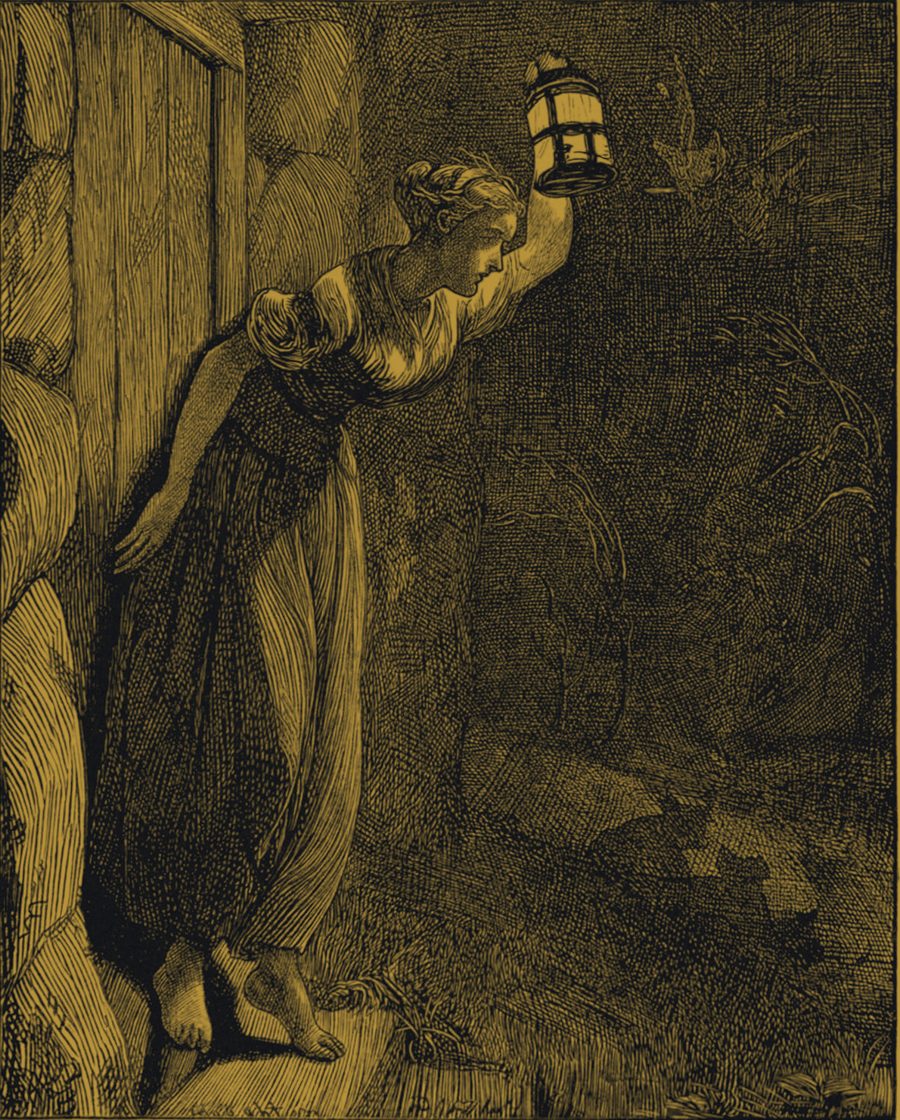 Etching by Charles Méryon: a stone archway with light coming through it.